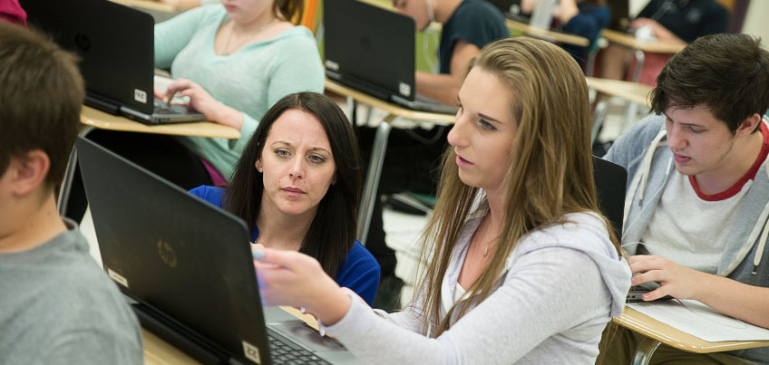 Student teaching in a high school