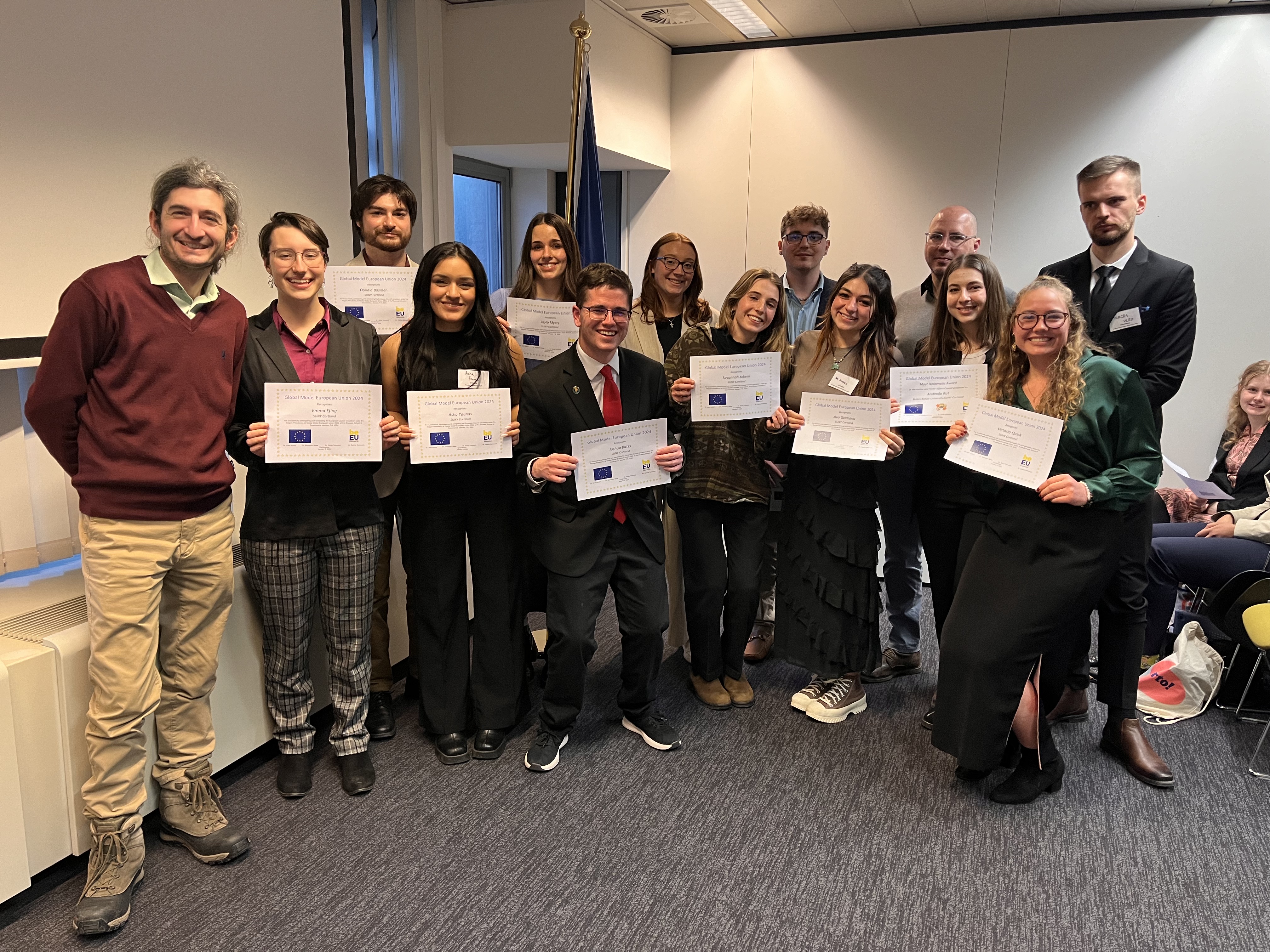 SUNY Cortland students with Prof.Alexandru Balas and Prof. Scott Moranda at GMEU Conference