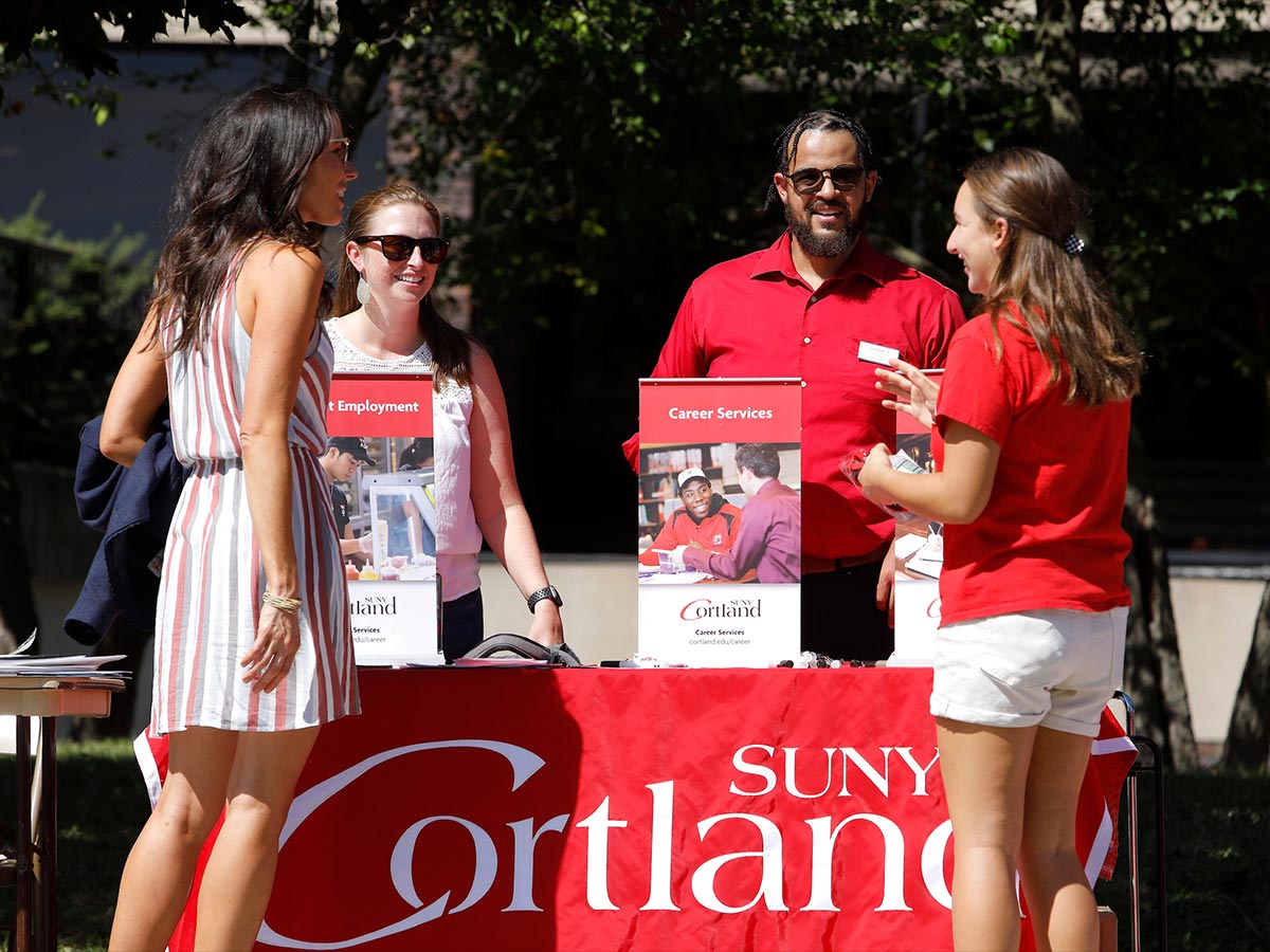 Career Services folks at the services fair during Welcome Week