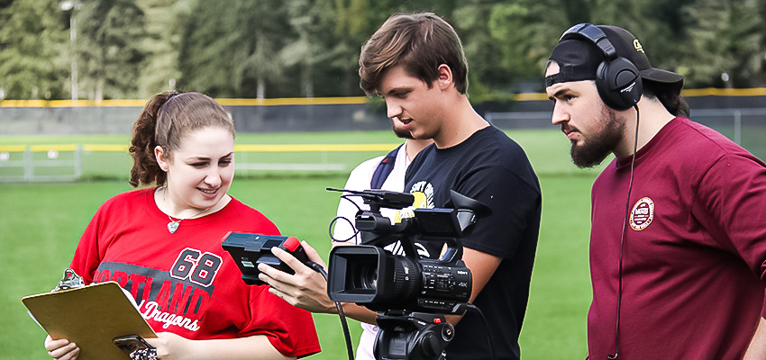 Students on set