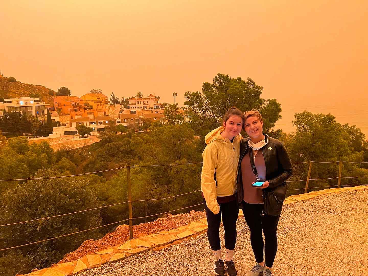 Two students pictured in Salamanca, Spain