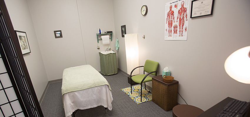 Massage therapy room