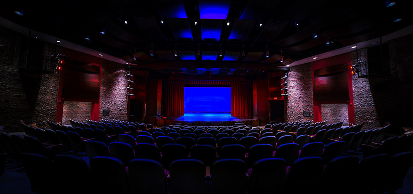 View of Dowd main stage from the back of the theater