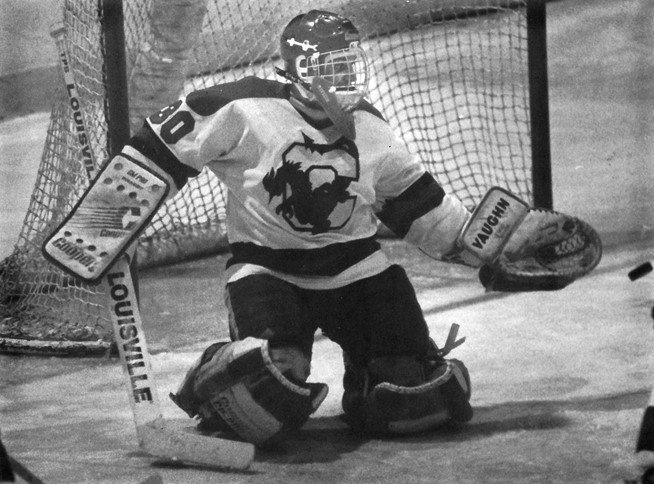 Derek Lalonde '95 during his playing days at Cortland