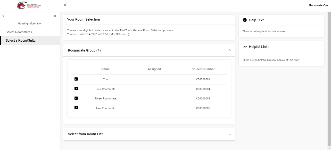 Select a Room/Suite View